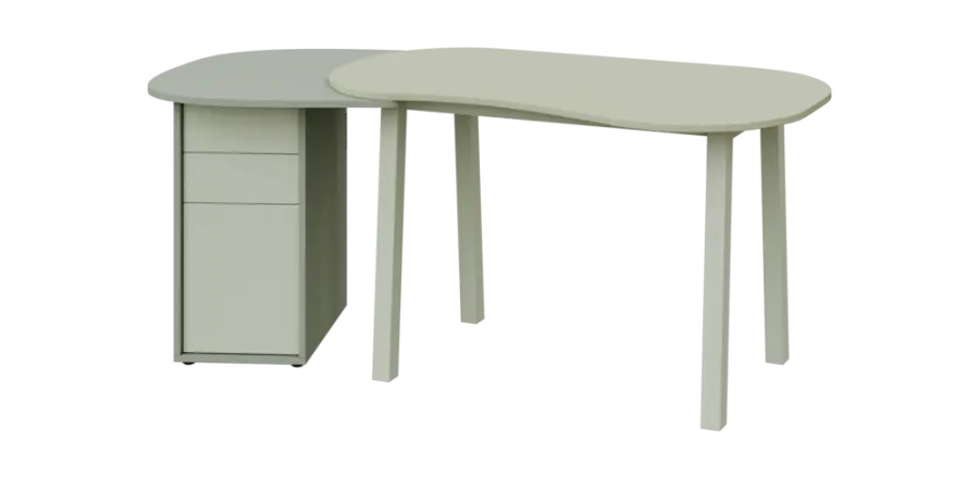 RGY 02 L stůl kancelářský, levý, masivní dřevěná podnož, deska 18 mm, široký 1820 mm, vodní